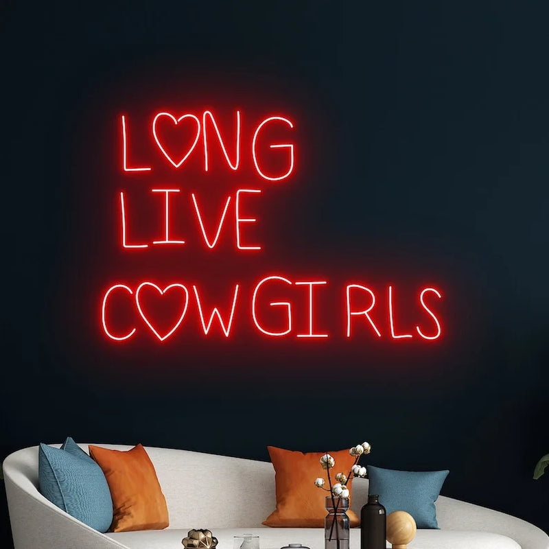 Long Live Cowgirl Led Sign, Cowgirl Neon Sign, Western Cowboy Girl Neon Light