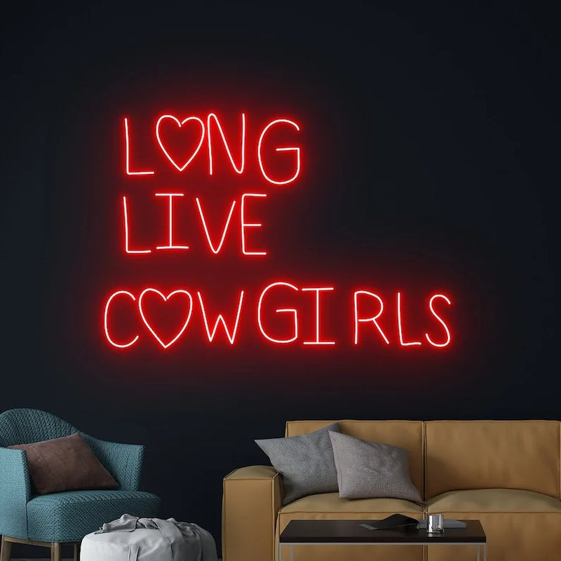 Long Live Cowgirl Led Sign, Cowgirl Neon Sign, Western Cowboy Girl Neon Light
