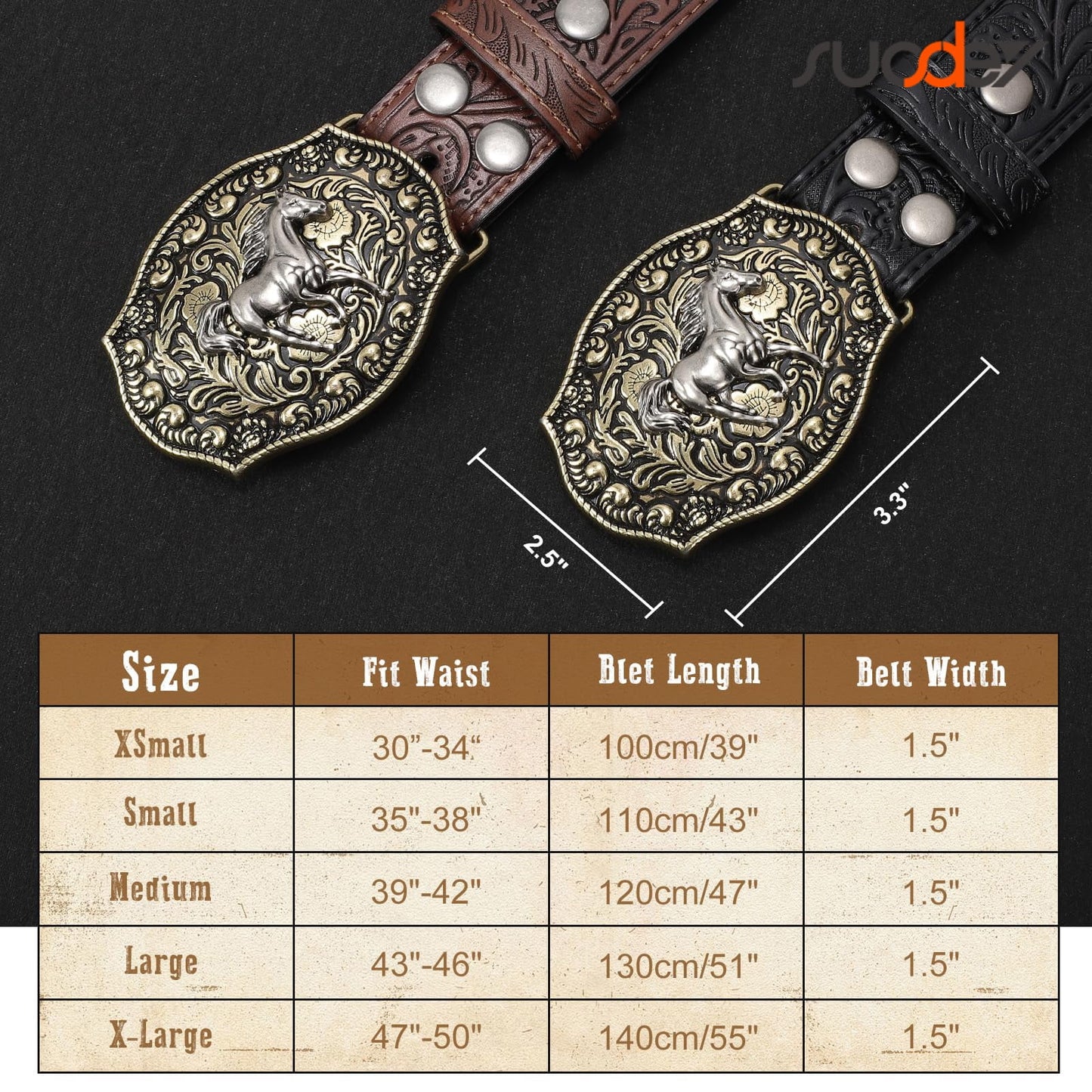 Cowboy Belts for Men Women Western Belts Cowgirl Embossed Belt Country Belts for Jeans Christmas Gifts