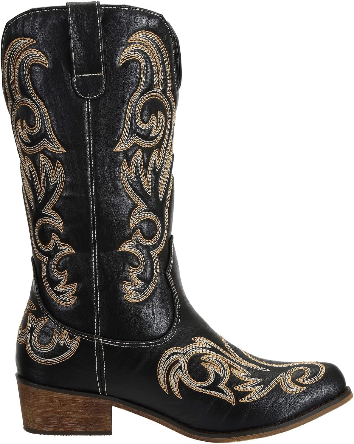 Ladies Cowboy Boots for Women Wide Calf Fashion Western Cowgirl Boots Pointy Toe