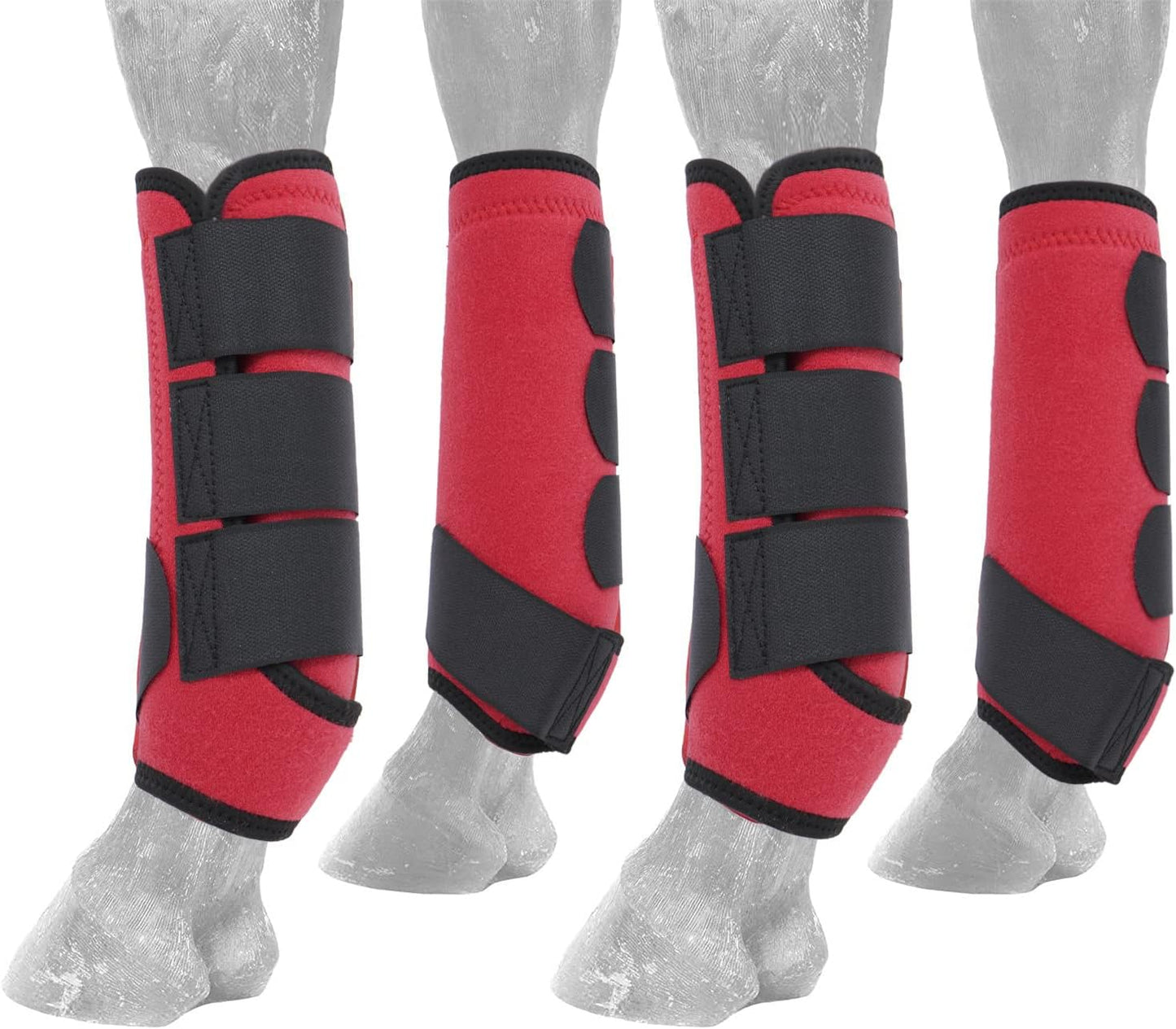 Horse Splint Boots for Horse, Horse Brushing Boots Neoprene Travel Boots Leg Protection Wrap Black - Set of 4 Leg Wraps Safe Direct Contact Treats Sprains Bites Non Slip Horse Splint Boots