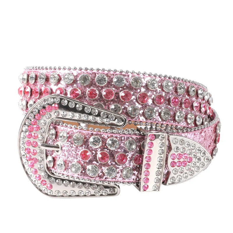 Rhinestone Women Belt Fashion Full Diamonds Versatile Waistband Clothing Accessories Luxury Senior Gothic Style Student bb Belt