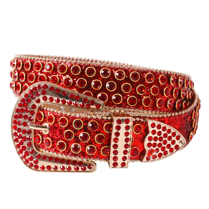 Rhinestone Women Belt Fashion Full Diamonds Versatile Waistband Clothing Accessories Luxury Senior Gothic Style Student bb Belt
