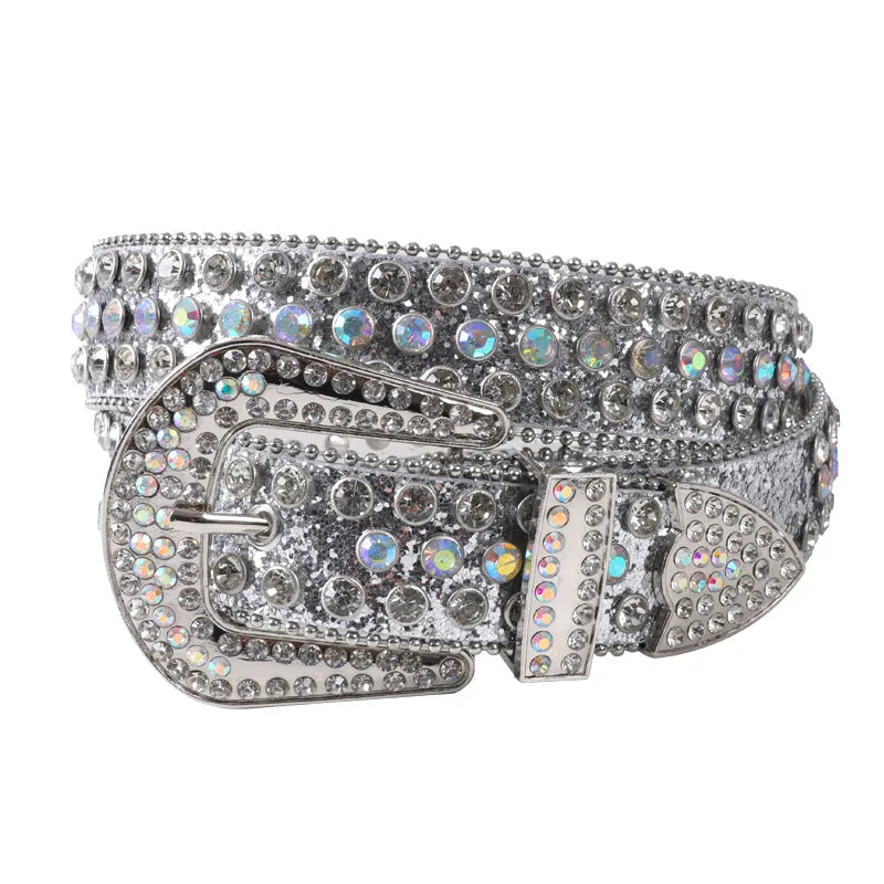 Rhinestone Women Belt Fashion Full Diamonds Versatile Waistband Clothing Accessories Luxury Senior Gothic Style Student bb Belt