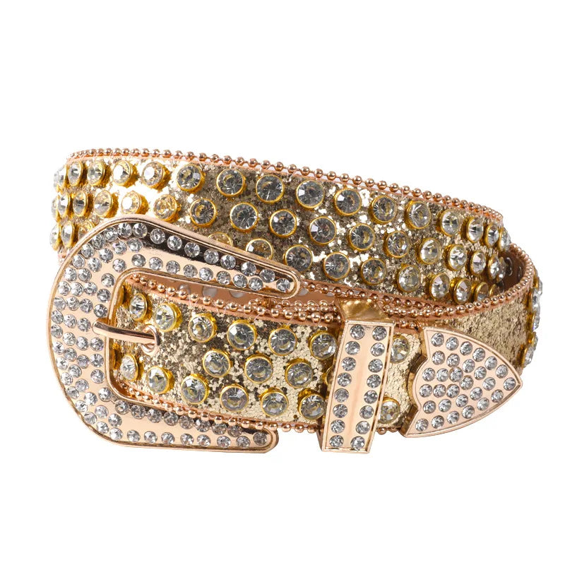 Rhinestone Women Belt Fashion Full Diamonds Versatile Waistband Clothing Accessories Luxury Senior Gothic Style Student bb Belt