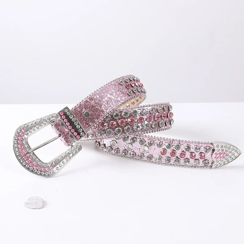 Rhinestone Women Belt Fashion Full Diamonds Versatile Waistband Clothing Accessories Luxury Senior Gothic Style Student bb Belt