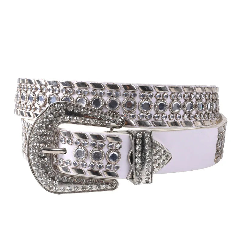 Rhinestone Women Belt Fashion Full Diamonds Versatile Waistband Clothing Accessories Luxury Senior Gothic Style Student bb Belt