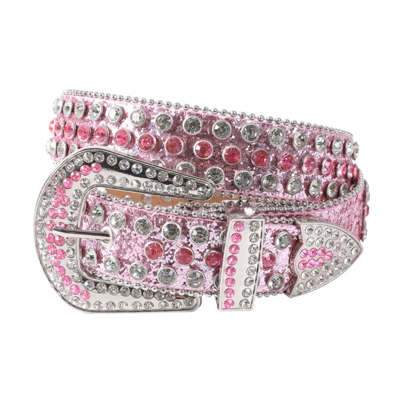 Rhinestone Women Belt Fashion Full Diamonds Versatile Waistband Clothing Accessories Luxury Senior Gothic Style Student bb Belt
