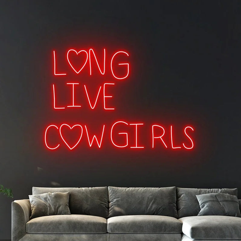 Long Live Cowgirl Led Sign, Cowgirl Neon Sign, Western Cowboy Girl Neon Light