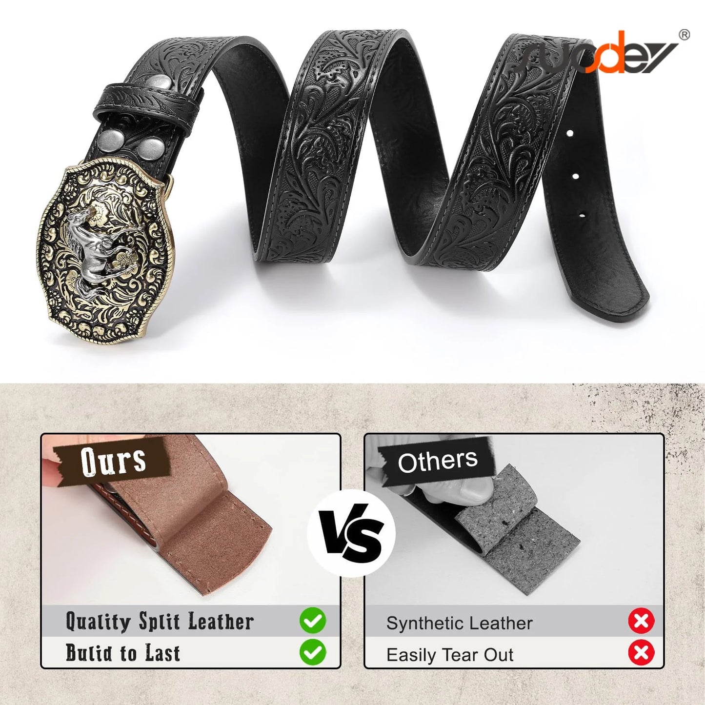 Cowboy Belts for Men Women Western Belts Cowgirl Embossed Belt Country Belts for Jeans Christmas Gifts