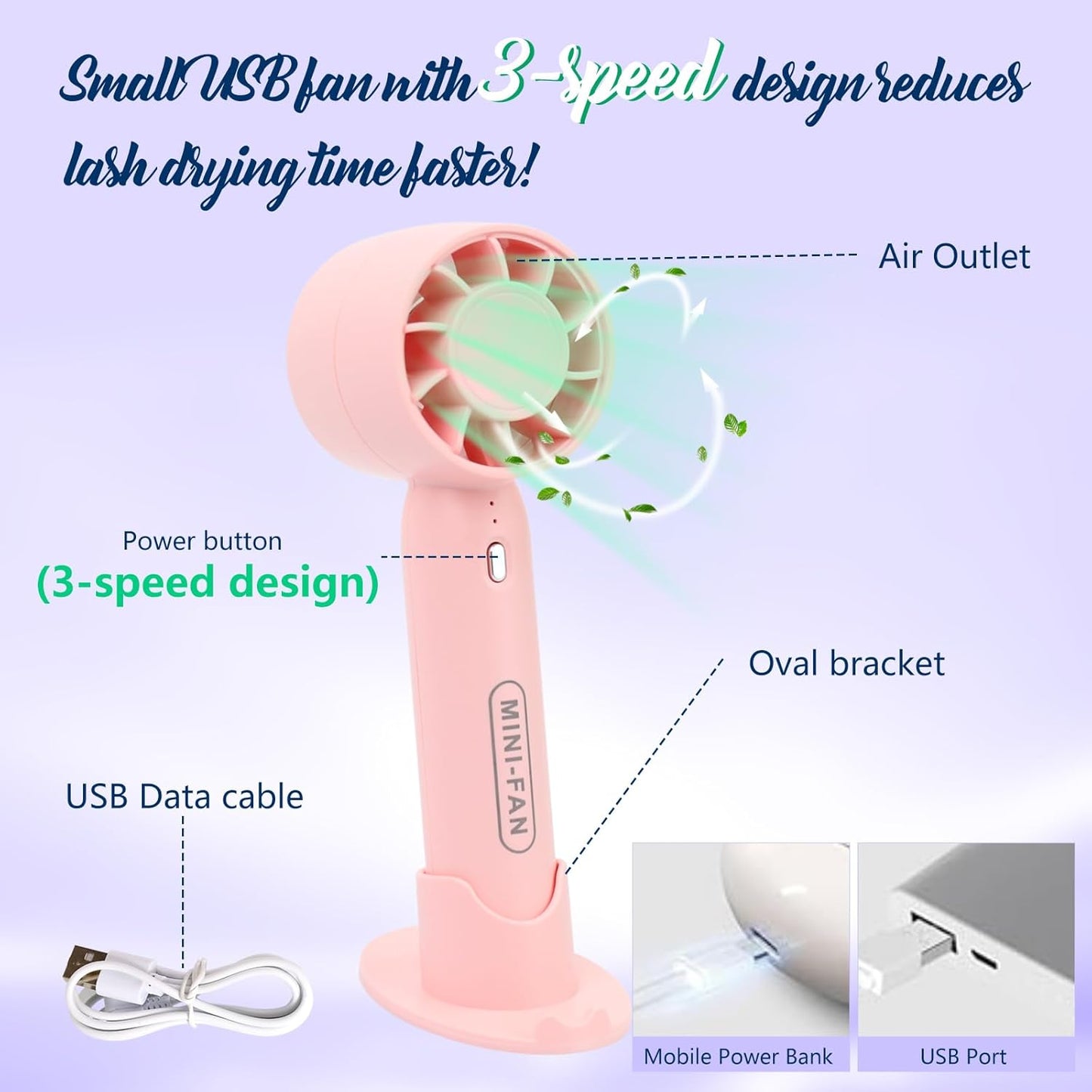 Lash Shampoo Kit with Rechargeable Lash Fan Dryer, Eyelash Extension Cleanser Foam Cleaning Kit for Wash Eyelash Extensions, with Bottle & Brush Oil Free (60Ml 2.02 Fl Oz)