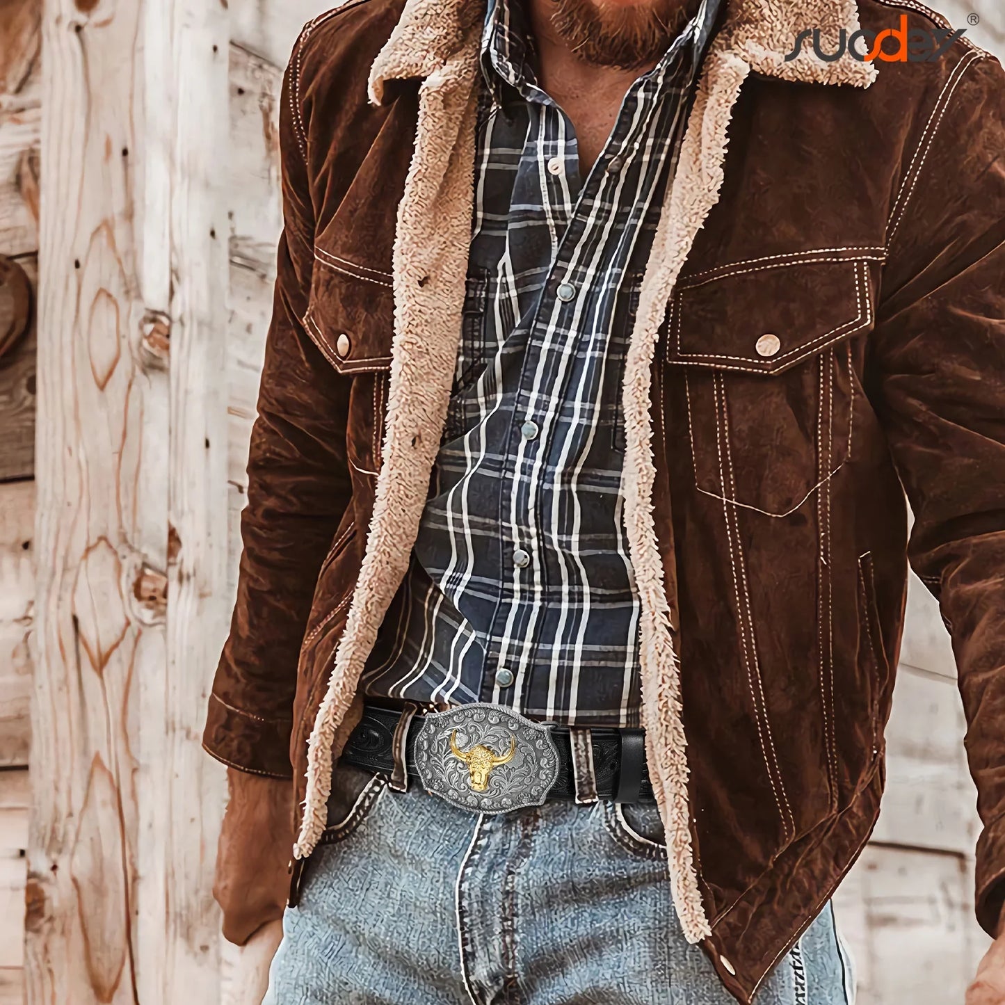 Western Belts for Men Women,Cowboy Cowgirl Belts with Longhorn Bull Buckle Floral Embossed Belt