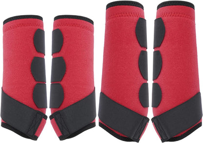 Horse Splint Boots for Horse, Horse Brushing Boots Neoprene Travel Boots Leg Protection Wrap Black - Set of 4 Leg Wraps Safe Direct Contact Treats Sprains Bites Non Slip Horse Splint Boots