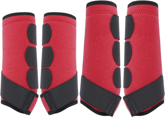 Horse Splint Boots for Horse, Horse Brushing Boots Neoprene Travel Boots Leg Protection Wrap Black - Set of 4 Leg Wraps Safe Direct Contact Treats Sprains Bites Non Slip Horse Splint Boots