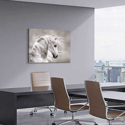 Animals Artwork Wildlife Picture Painting: Horse Head Graphic Art Print Wall Art for Wall Decor (45” X 30” X 1 Panel)