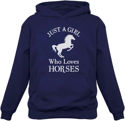 Just a Girl Who Loves Horses Hoodie - Equestrian Hoodies for Women & Teen Girls - Gift for Riders & Fans