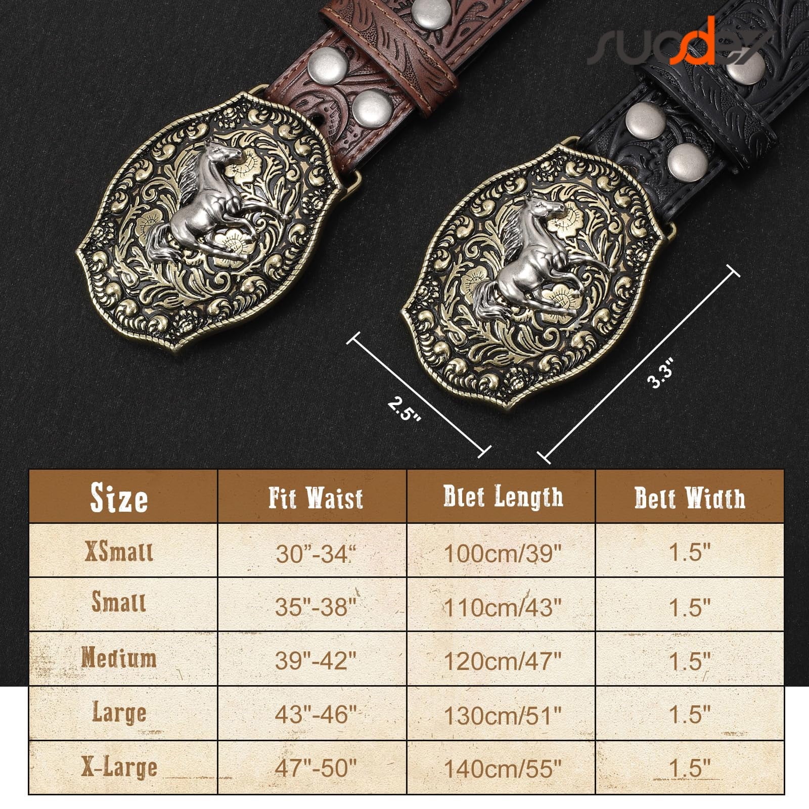 Cowboy Belts for Men Women Western Belts Cowgirl Embossed Belt Country Belts for Jeans Christmas Gifts
