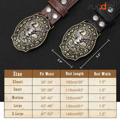 Cowboy Belts for Men Women Western Belts Cowgirl Embossed Belt Country Belts for Jeans Christmas Gifts