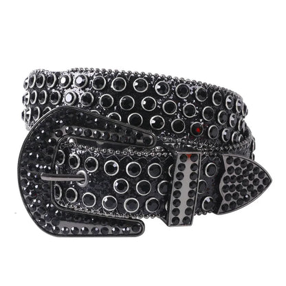 Rhinestone Women Belt Fashion Full Diamonds Versatile Waistband Clothing Accessories Luxury Senior Gothic Style Student bb Belt