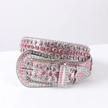 Rhinestone Women Belt Fashion Full Diamonds Versatile Waistband Clothing Accessories Luxury Senior Gothic Style Student bb Belt