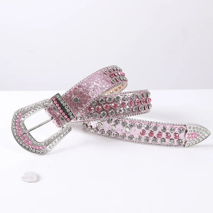 Rhinestone Women Belt Fashion Full Diamonds Versatile Waistband Clothing Accessories Luxury Senior Gothic Style Student bb Belt
