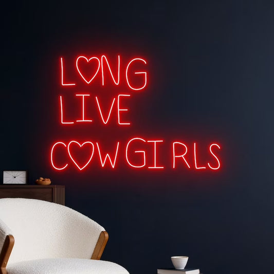 Long Live Cowgirl Led Sign, Cowgirl Neon Sign, Western Cowboy Girl Neon Light