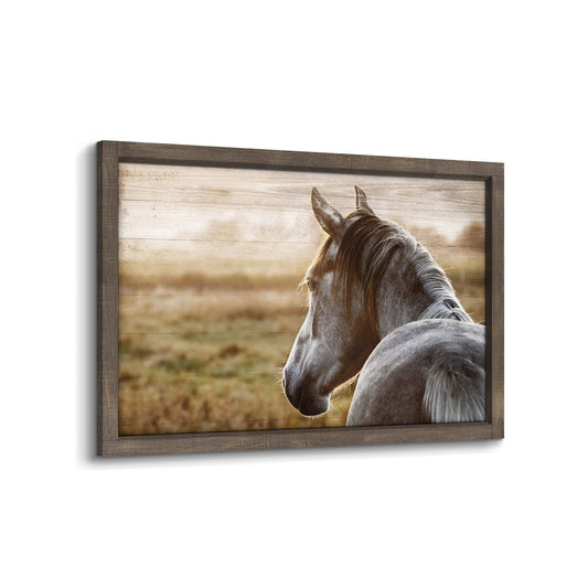Horse Head Framed Picture: Horse Head Wall Art Wild Horse Artwork Wooden Pain...